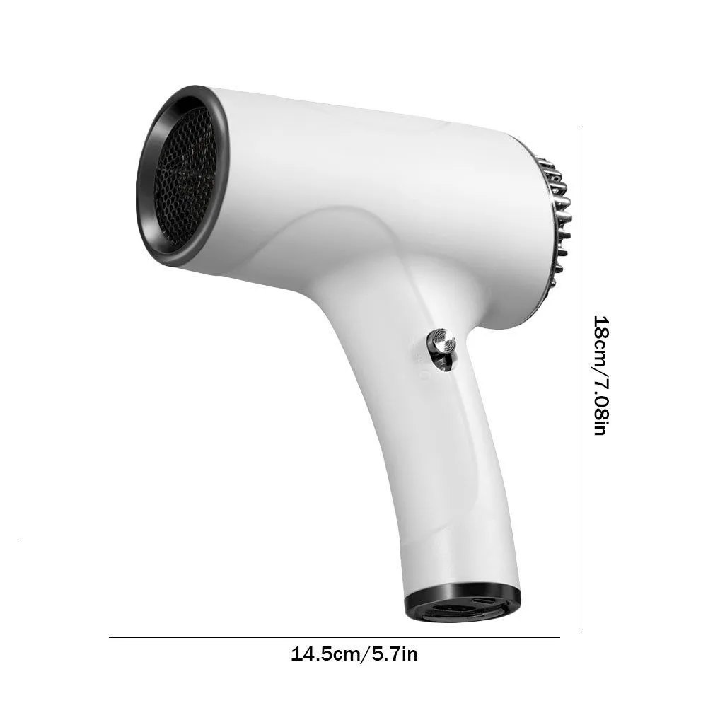 Hair Dryers Portable Dryer 2600mah Cordless Handy Hairdryer 40500W USB Rechargeable Powerful 2 Gears for Household Travel Salon 230828