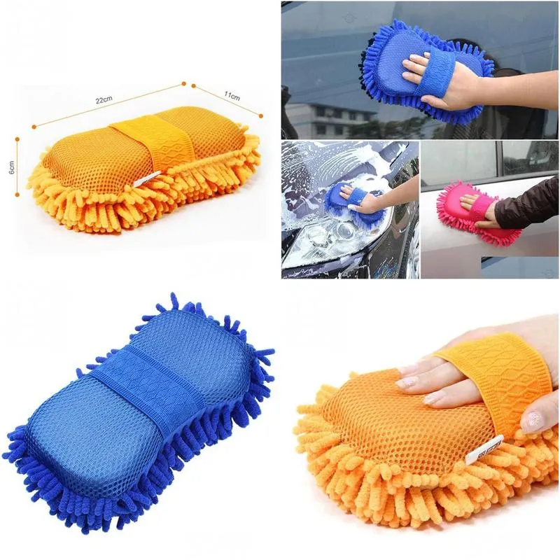 New Car Care Car Microfiber Chenille Wash Mitt Cleaning Washing Mitt Glove Microfibre Sponge Cloth Car Washer6828907