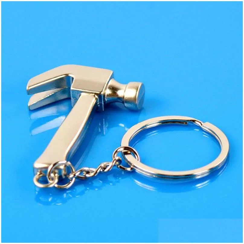 Keychains & Lanyards Mini Metal Keychain Personality Claws Hammers Pendant Model Claw Hammer Key Chain Ring Party Gift Drop Delivery Dhf9F