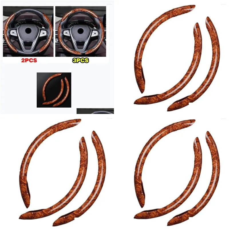 Steering Wheel Covers Durable Sweat Absorbent NonSlip Handle Cover Peach Wood Car Hand Feels Fine Non Slip