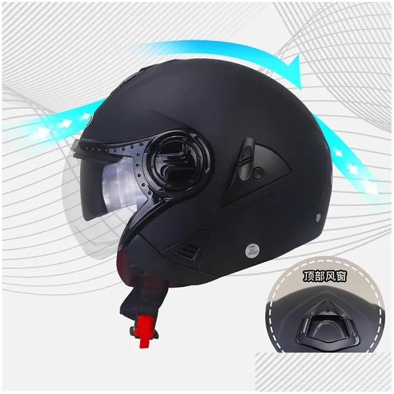 Motorcycle Helmets Matte Blue Breathable Head Protection Wear-Resistant Open Face Retro Racing Helmet Anti-Fall Motocross Equipment