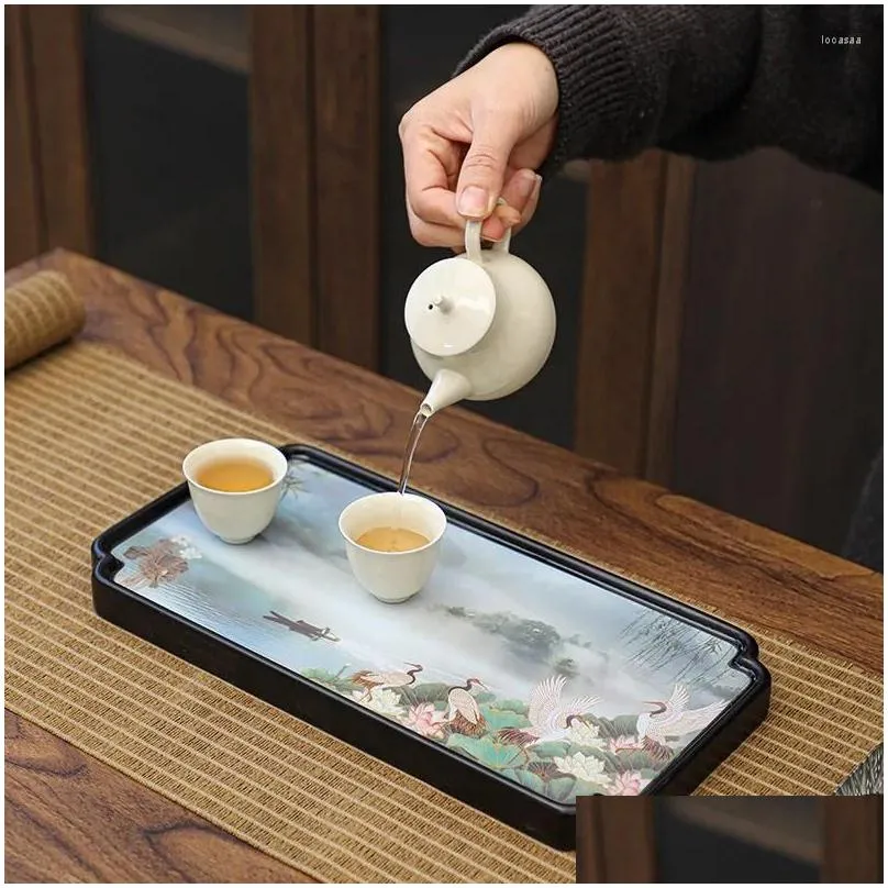 Tea Trays Series Heavy Bamboo Tray Simple Dry Brewing Small Set Japanese Style Household Square Table