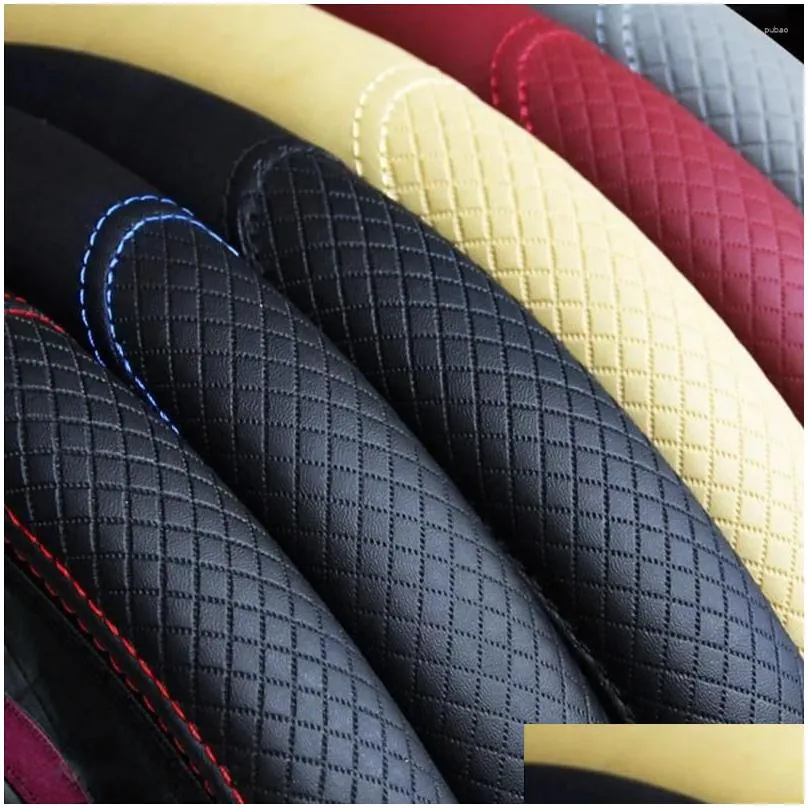 Steering Wheel Covers Universal Car Cover Skidproof Auto Steering- Anti-Slip Embossing Leather Car-styling Accessories