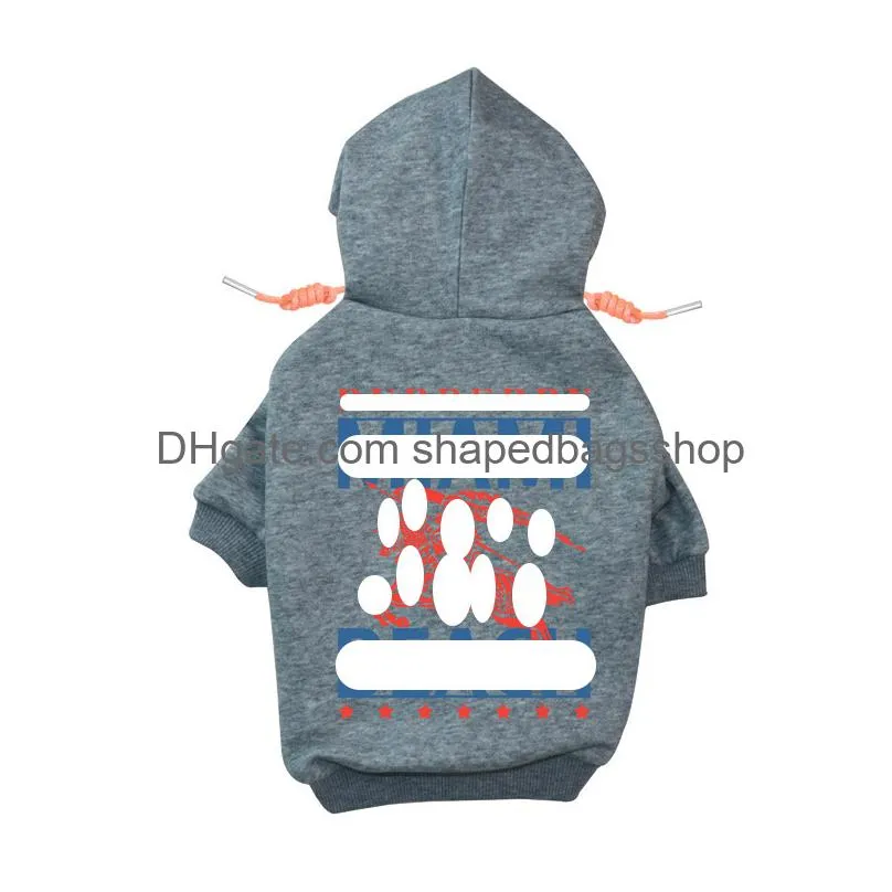 Dog Apparel Designer Clothes Brand Soft And Warm Dogs Hoodie Sweater With Classic Design Pattern Pet Winter Coat Cold Weather Jackets Ot9O7