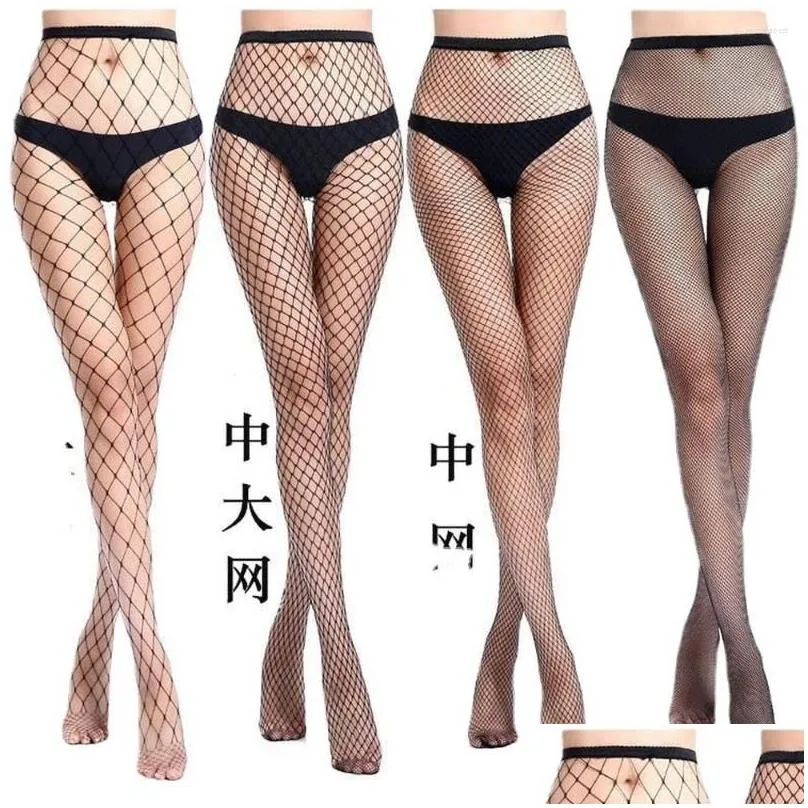 Women Socks Pantyhose Spring Summer Mesh Women`s Silk European And American Sexy Long Fishnet Lattice With Diamond