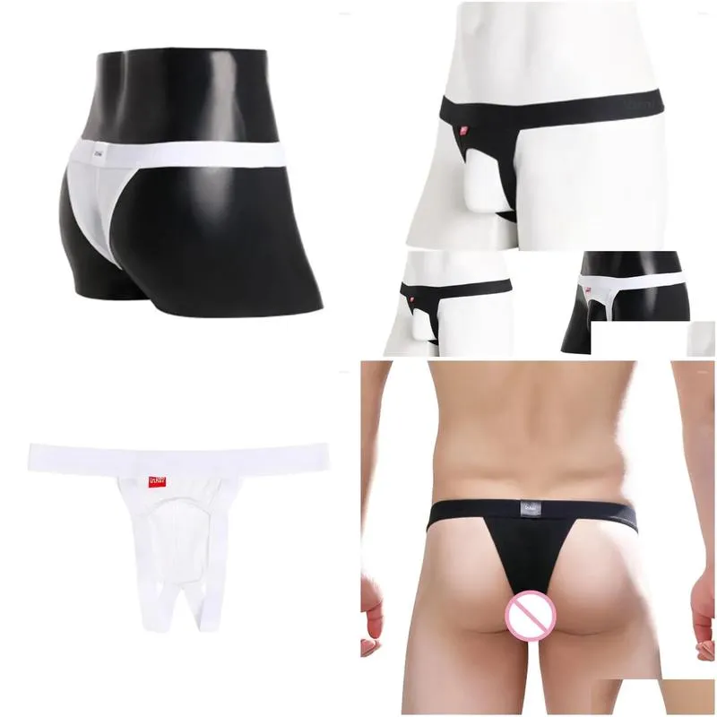 Underpants Mens Sexy Open Crotch Thin Briefs Cotton Middle-Waist Crotchless Panties Elastic Underwear Bikini Pouch Gay Clothes