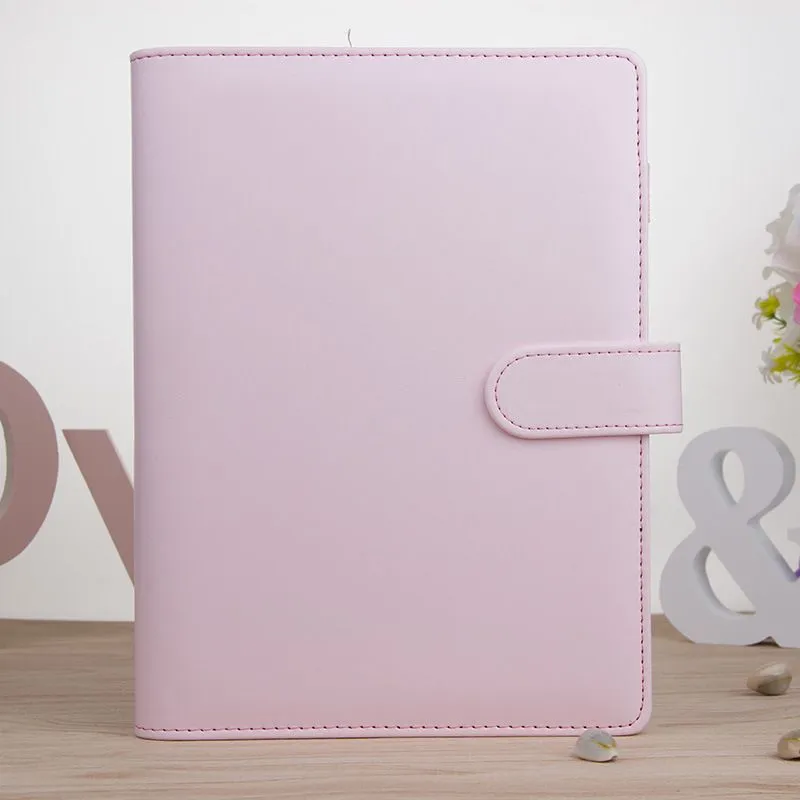 wholesale cheapest A6 PU Leather Notebook Binder Macaron color 19*13cm Refillable 6 Ring Binder for A6 Filler Paper can custom DIY