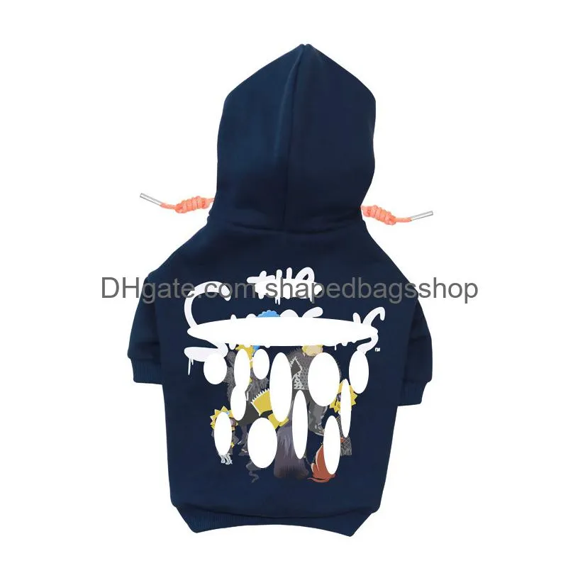 Dog Apparel Designer Clothes Brand Soft And Warm Dogs Hoodie Sweater With Classic Design Pattern Pet Winter Coat Cold Weather Jackets Ot0Pc