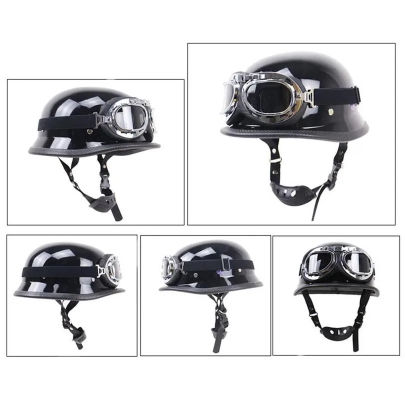 Motorcycle Retro Half Helmet Outdoor Riding Protective with glass capacete for Locomotive Motorbike DOT11751470