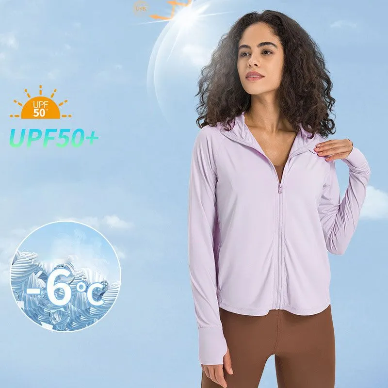 Quick Drying Sun Protection Clothing Women Upf-Clothes Outdoor Sunscreen Clothes Ice Silk Rashguard 386