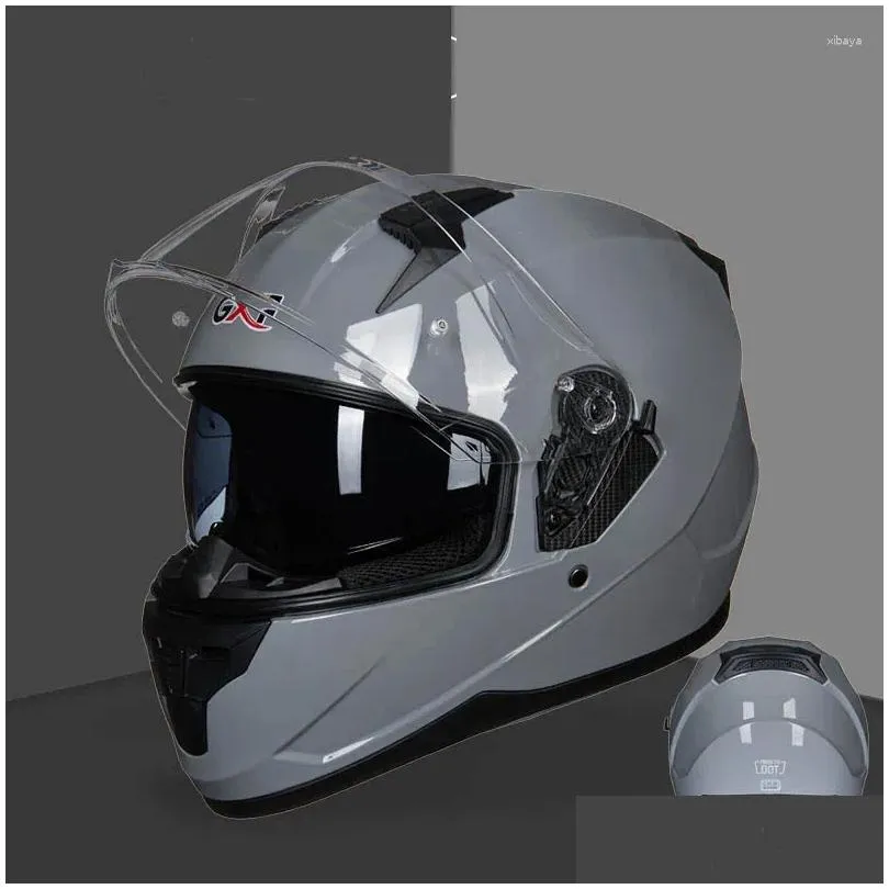 Motorcycle Helmets SUBO Helmet Full Men`s And Women`s Personality Cool Double Lenses Riding In Autumn Winter DOT