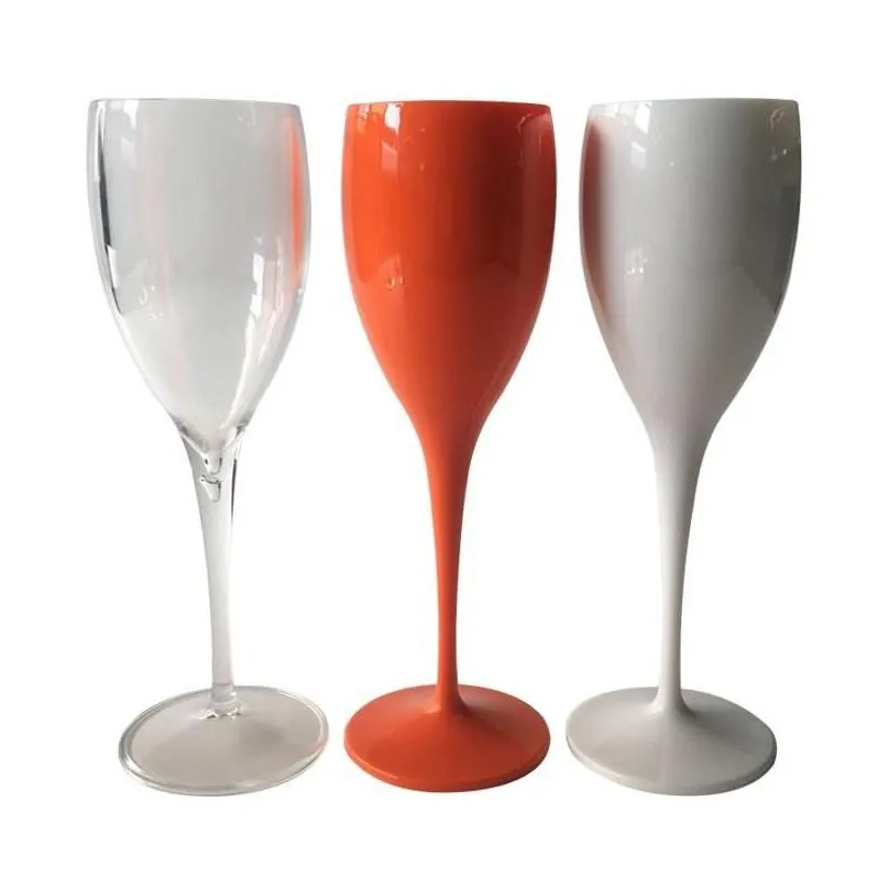 Disposable Dinnerware 175ML Plastic Champagne Glass Wine Bar Acrylic Transparent Goblet Cocktail Cups Festive Party Supplies Wedding