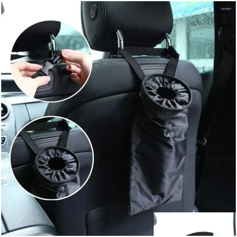 Interior Accessories 1PC Car Garbage Bag Auto Seat Back Storage Rubbish Bin Leak-proof Trash Can Dustbin Organizer
