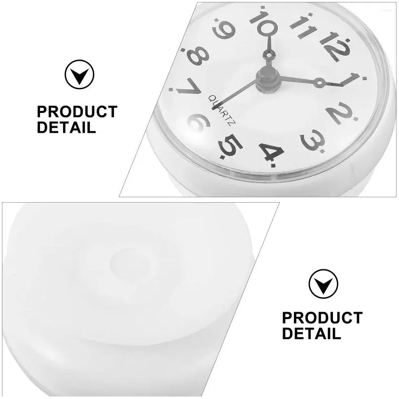 Wall Clocks Sucker Clock Waterproof Hanging Operated Mirror Anti-fog Silent Bathroom Plastic