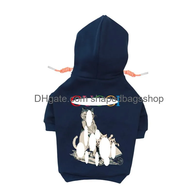 Dog Apparel Designer Clothes Brand Soft And Warm Dogs Hoodie Sweater With Classic Design Pattern Pet Winter Coat Cold Weather Jackets Ot4Hj