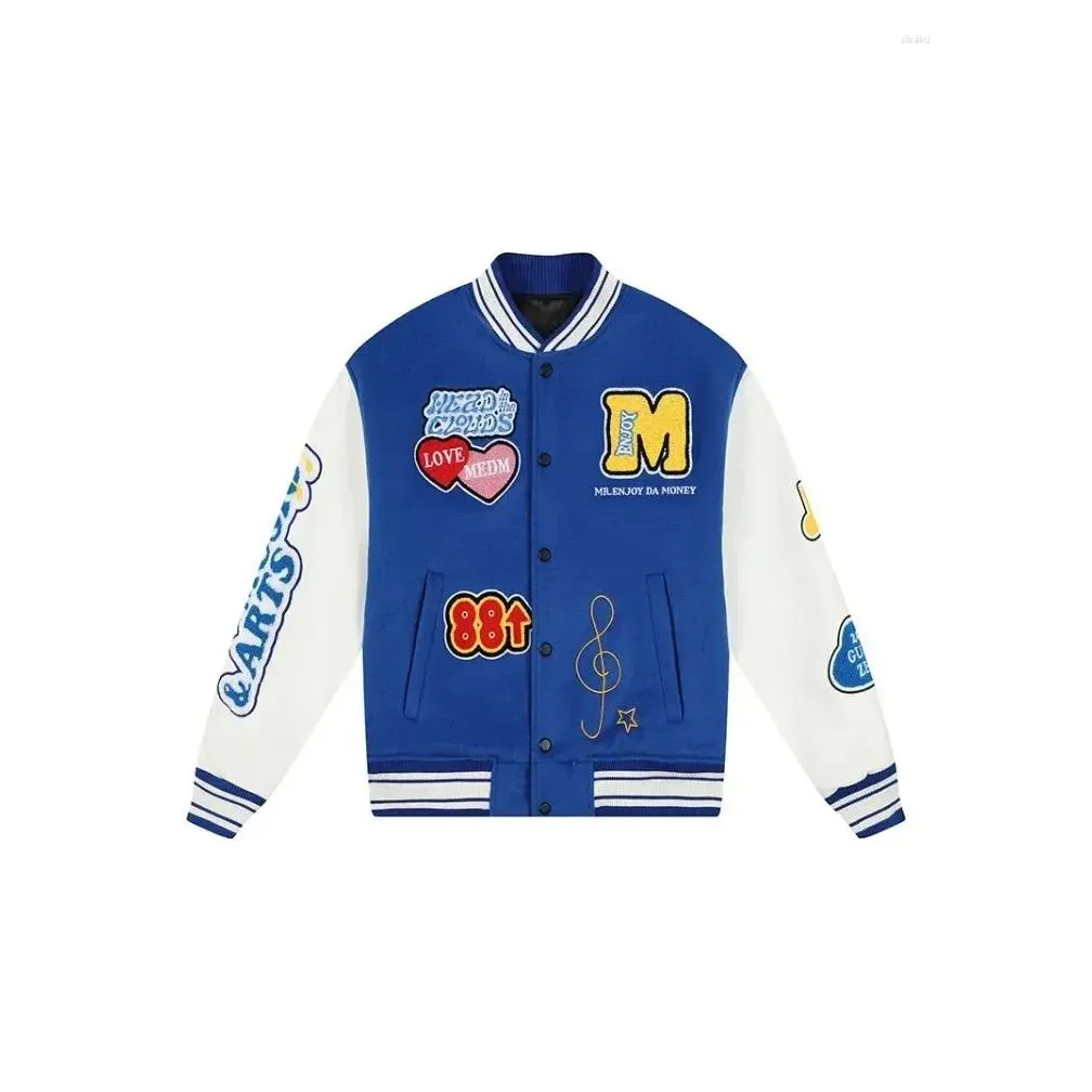 Men`s Jackets Trendy Embroidered Love Baseball Uniforms Men And Women Bomber Spring Autumn High Street Casual Streetwear