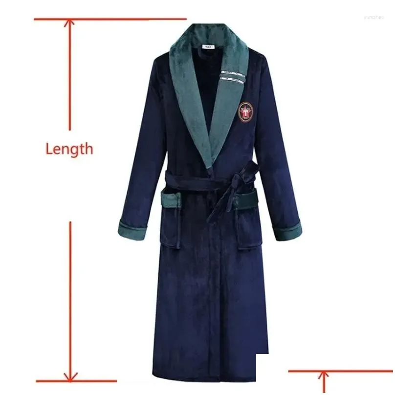 Men`s Sleepwear Winter Flannel Men Robe Nightwear Plus Size Nightgown Thick Coral Fleece Home Clothes Loungewear Loose Bathrobe 4XL