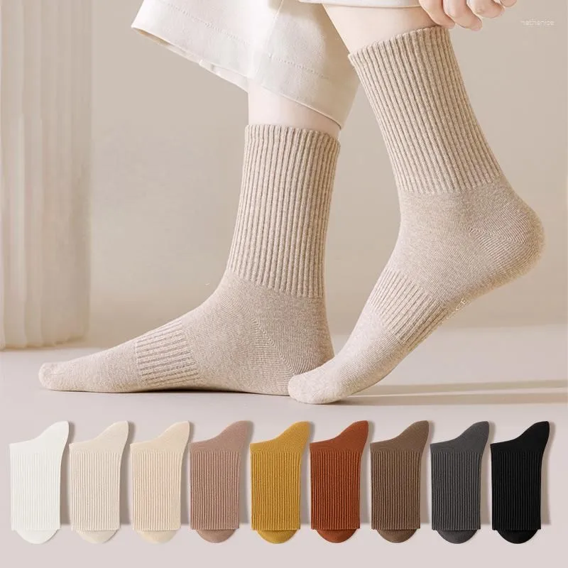 Women Socks Cotton Vintage Long Sock Female Autumn Winter Lady Casual Girl Middle Tube For Drop