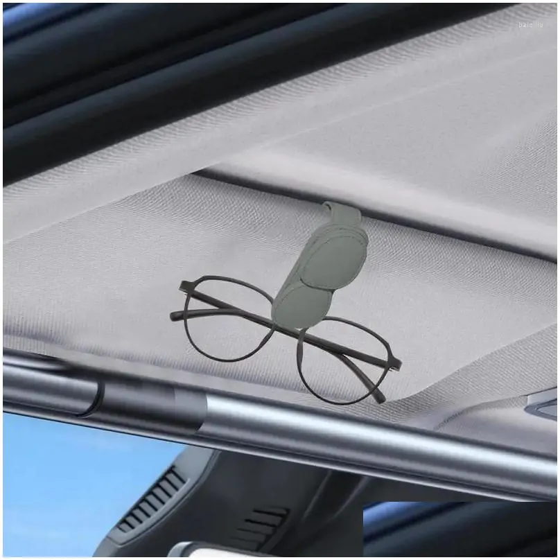 Interior Accessories Sunglass Clip For Car Visor PU Leather Sunglasses Ticket Card Eyeglasses Mount Eyeglass Case