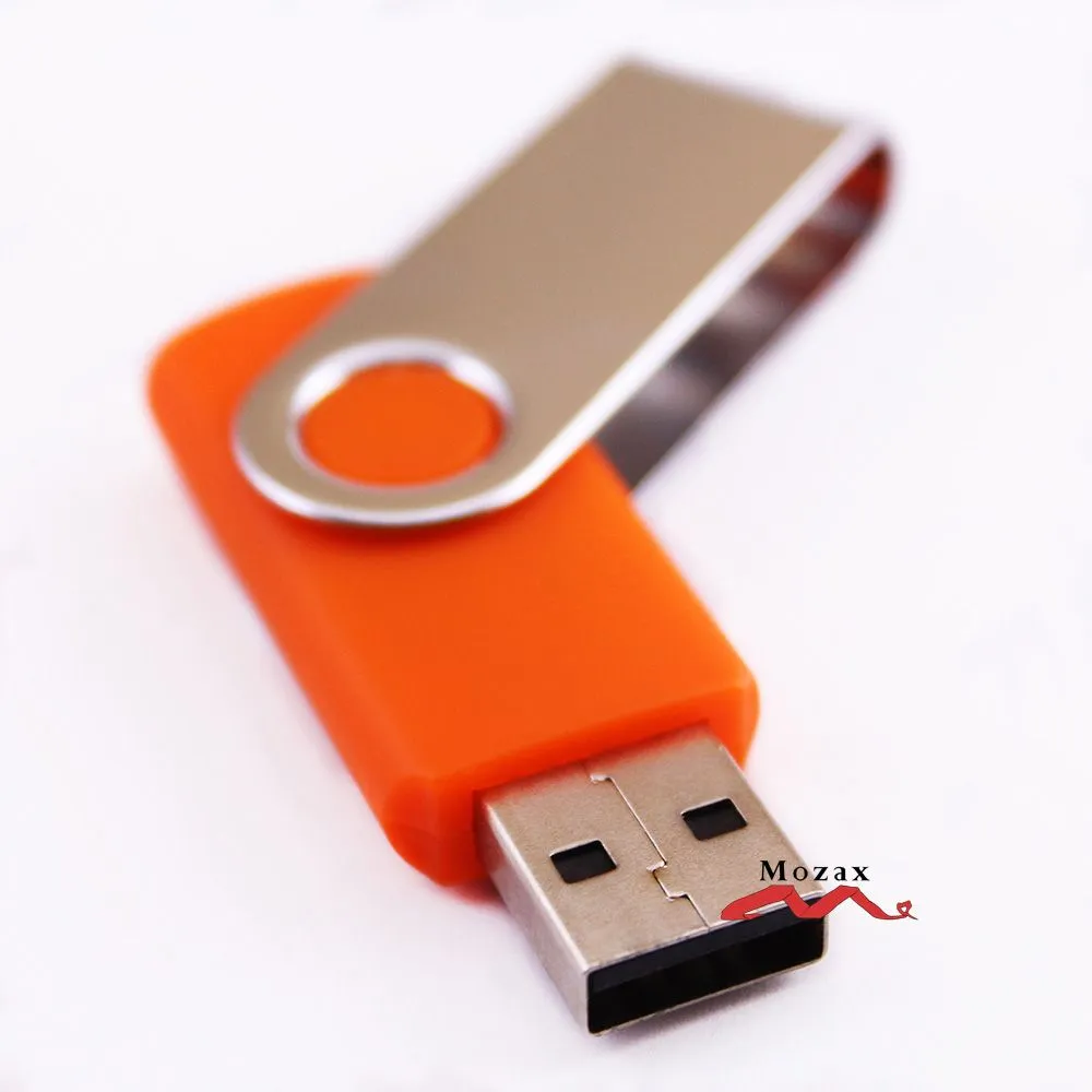 Free Customized Laser Logo 100PCS 128MB 256MB 512MB 1GB 2GB 4GB 8GB 16GB Swivel USB Drive Memory Flash Pendrives Wholesales