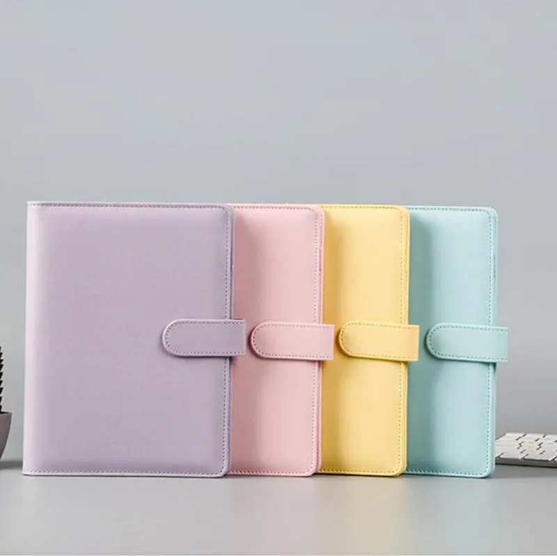 wholesale cheapest A6 PU Leather Notebook Binder Macaron color 19*13cm Refillable 6 Ring Binder for A6 Filler Paper can custom DIY