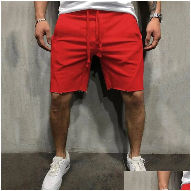 pantalones cortos s￳lidos para hombre, Shorts de playa de algod￳n informales, deportivos, ropa marca, verano, 2021, SA932