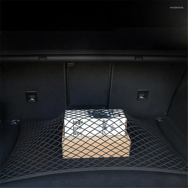 Car Organizer Trunk Nets 110 X 60cm Elastic Strong Nylon Cargo Luggage Storage Net Mesh With Hooks For Cars