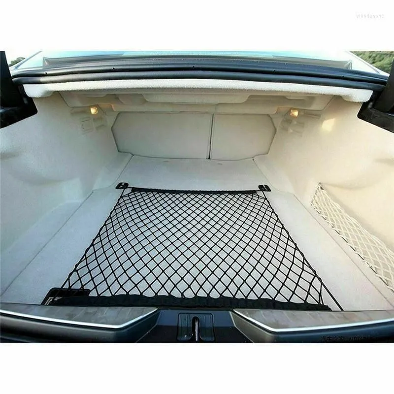 Car Organizer Trunk Nets 110 X 60cm Elastic Strong Nylon Cargo Luggage Storage Net Mesh With Hooks For Cars