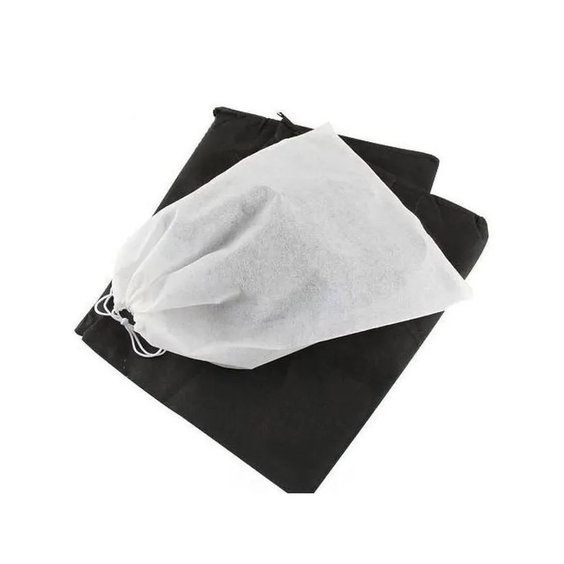 Storage Bags Case Black/White Non-Woven Travel Shoe Dust-Proof Tote Dust Bag P 86Ave Drop Delivery Home Garden Housekee Organization Dhdnz