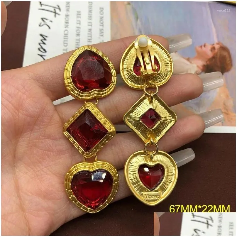 Stud Earrings Vintage Medieval Jewelry Set For Women Love Glass Long Versatile Lady`s Statement Wedding Evening Dress Accessories