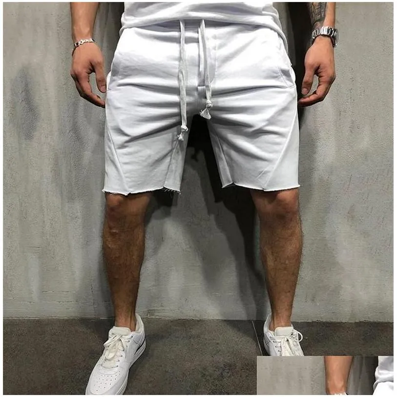 pantalones cortos s￳lidos para hombre, Shorts de playa de algod￳n informales, deportivos, ropa marca, verano, 2021, SA932
