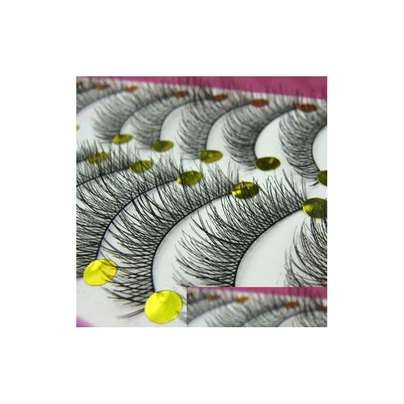 False Eyelashes Wholesale- 10 Pairs Black Long Thick Makeup Beauty Extension Cross Eye Lashes Drop Delivery Health Eyes Dhlge