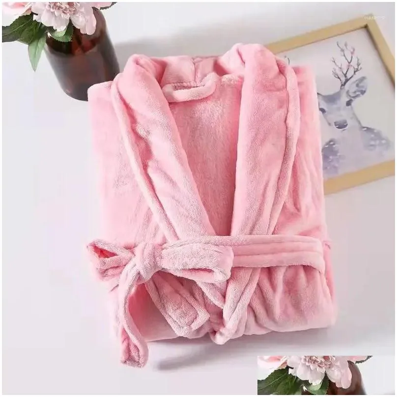 Men`s Sleepwear Women Kimono Bathrobe Gown Nightdress Winter Warm Thick Coral Fleece Nightgown Soft Flannel Robe Home Clothes Negligee