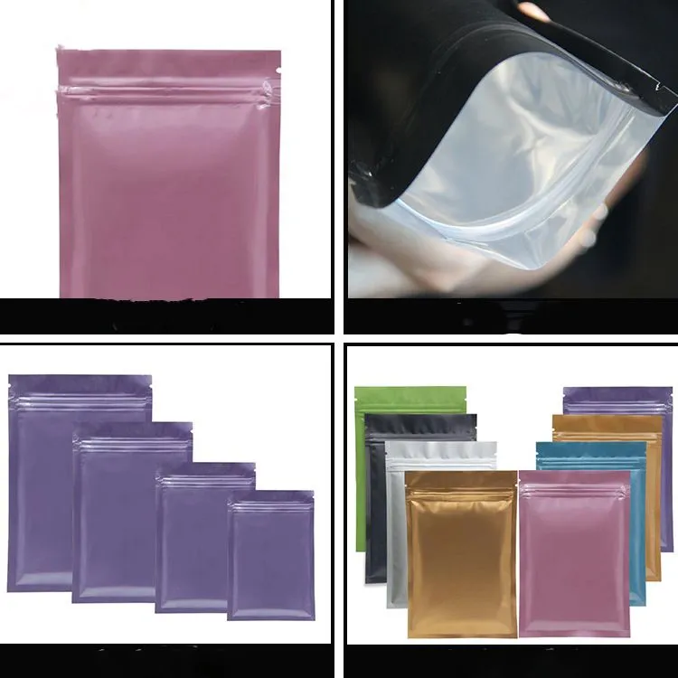 wholesale multi color Resealable Zip Mylar Bag Food Storage Aluminum Foil Bags plastic packing bag Smell Proof Pouches