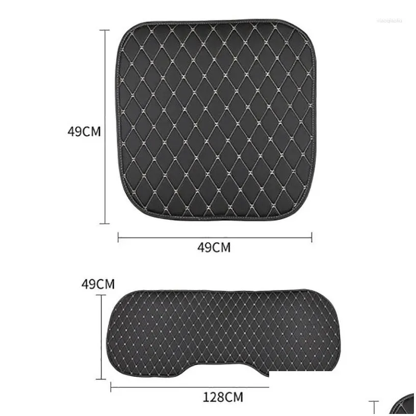 Car Seat Covers Ers Pu Leather Bottom Protectors Pad Mat Cushion For Vehicle Four Season Drop Delivery Automobiles Motorcycles Interio