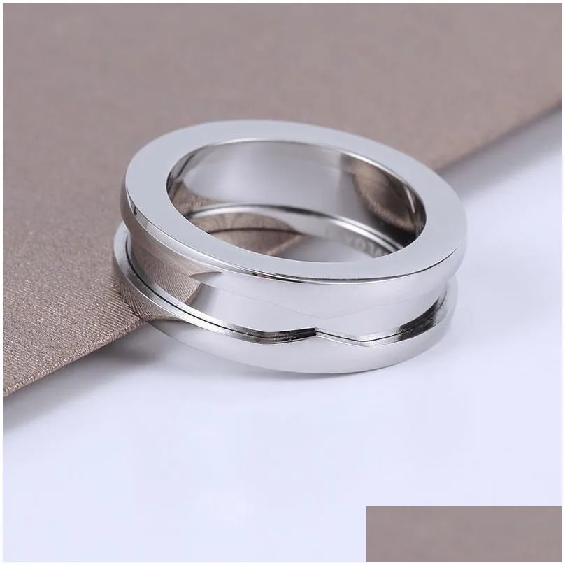 High quality couple ring luxury design Titanium steel black and white ceramic rings men and women Valentine`s Day gift