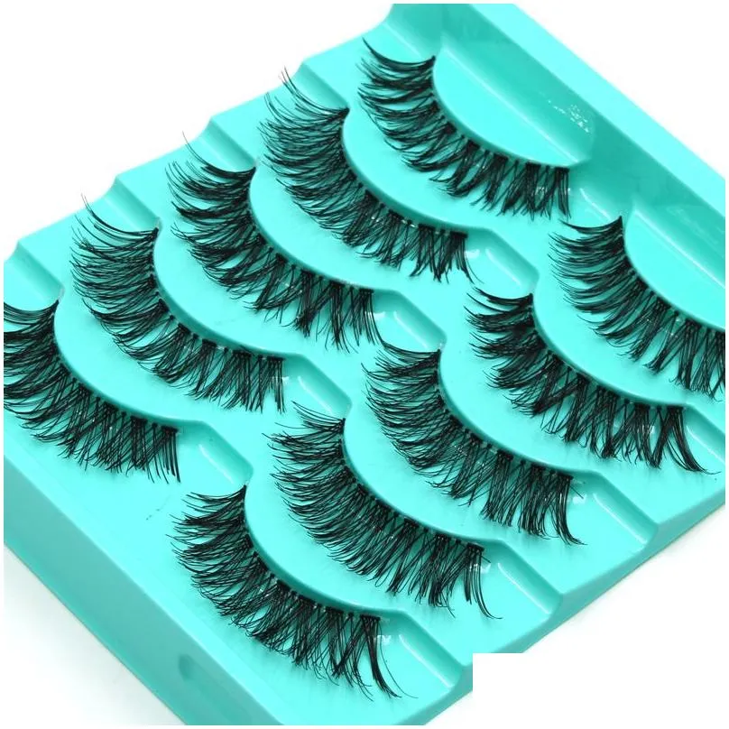 False Eyelashes Yokpn New Stage Naturally Thick Crisscross Messy Fake Handmade Transparent Stems Lashes Drop Delivery Health Beauty Ma Dhlsz