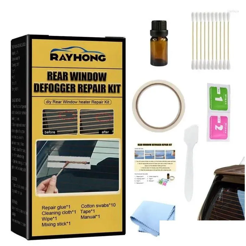 Car Wash Solutions Universal Auto Windshield Defroster Repair Kit Rear Window Defogger Scratch Grid Lines