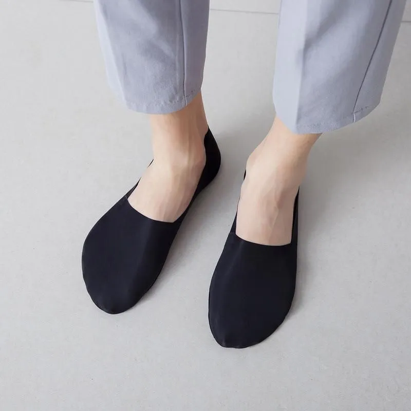 Men`s Socks High Quality Casual No Show Men Ice Silk Invisible Low Cut Sock Breathable Silicone Non-Slip Comfortable Cotton