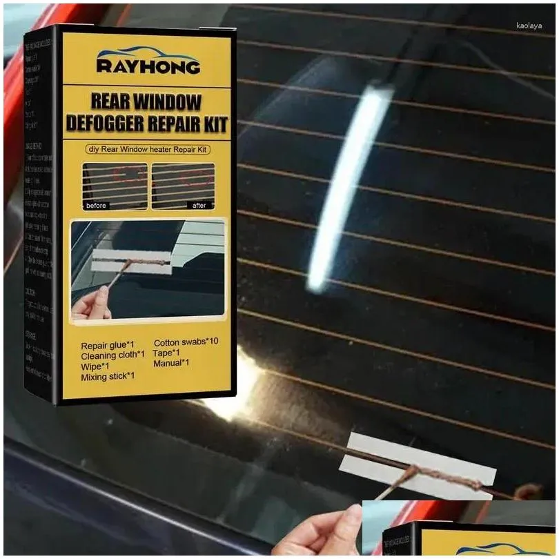 Car Wash Solutions Universal Auto Windshield Defroster Repair Kit Rear Window Defogger Scratch Grid Lines