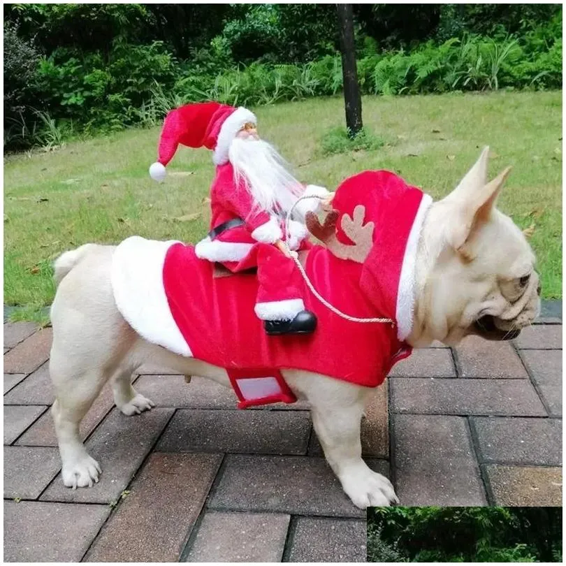 Dog Apparel Pet Dog Christmas Costume Christmas Stereo Senior Riding Horse Costume Christmas Pet Clothes Riding Deer Costume Pet Apparel