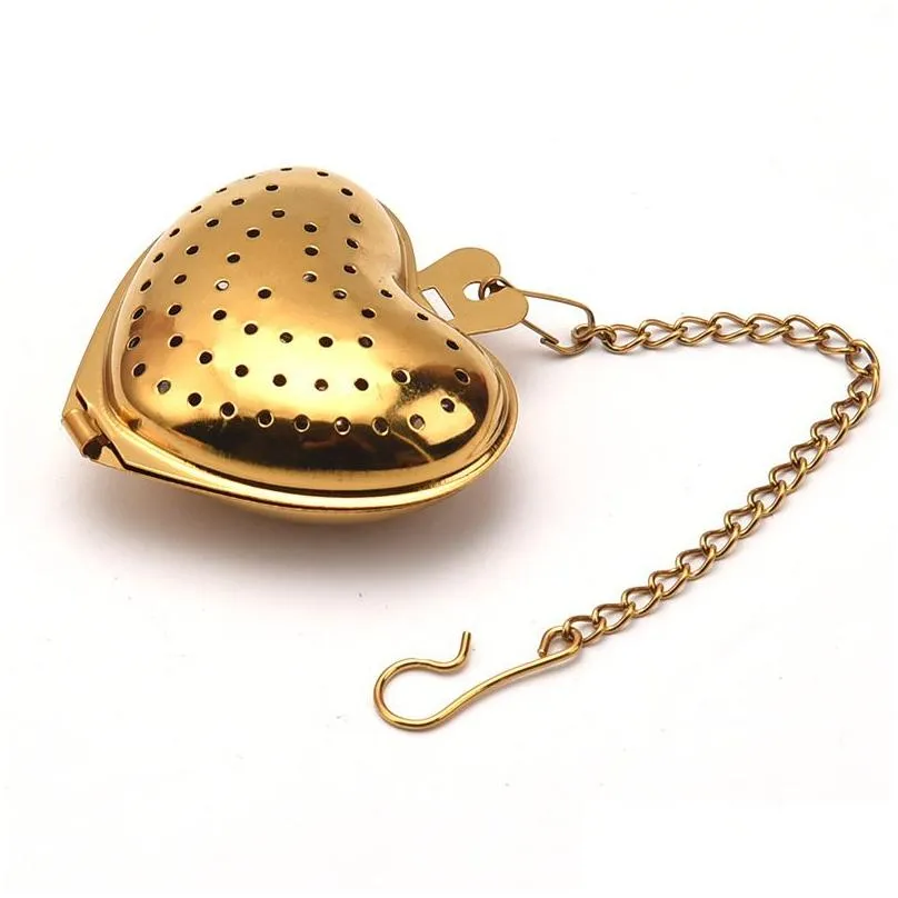 Coffee & Tea Tools Stainless Steel Infuser Ball Heart-Shaped Loose Leaf Strainer Filters Spice Diffuser Herb Steeper Xbjk2204 Drop Del Dhklq