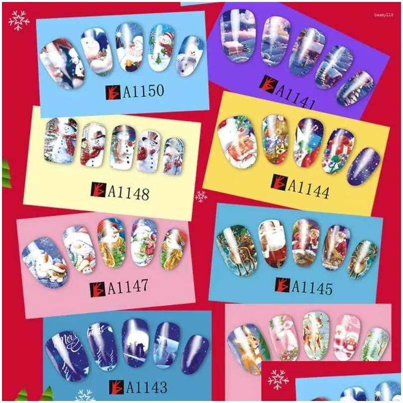 Nail Stickers 12 Christmas Snowflake Art All-inclusive Day Self-adhesive Water Fake Nails