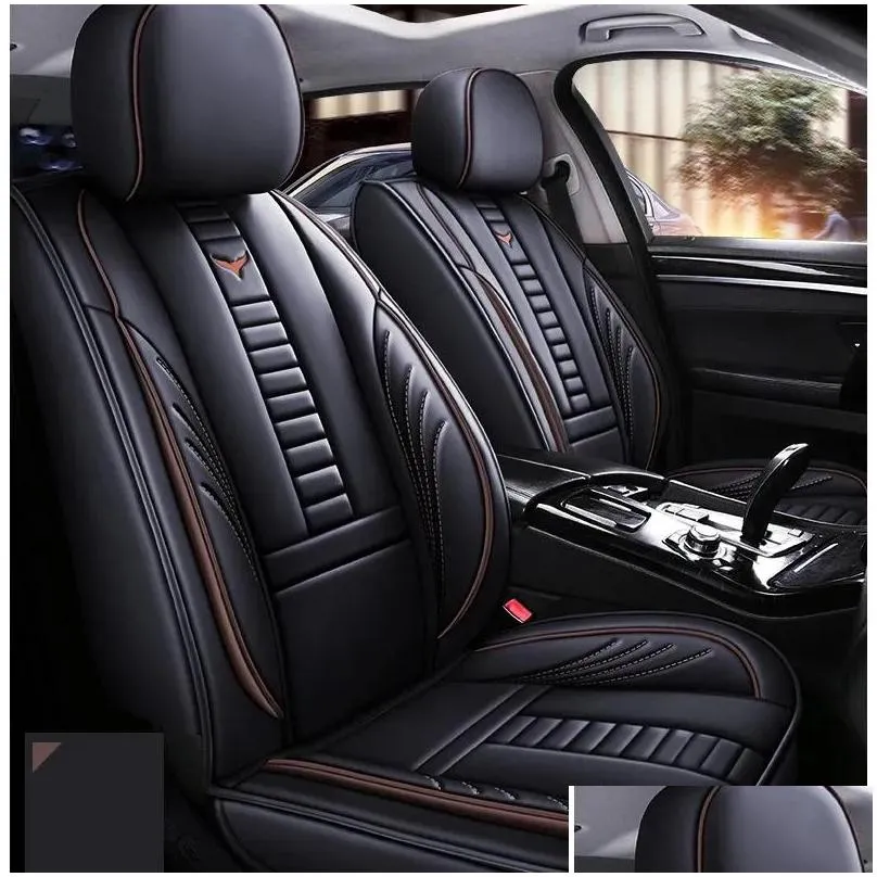 Car Seat Covers Cover Leather Front/Full Set Vehicle For Most Truck SUV Four Season Use PU Auto Protector Cushion