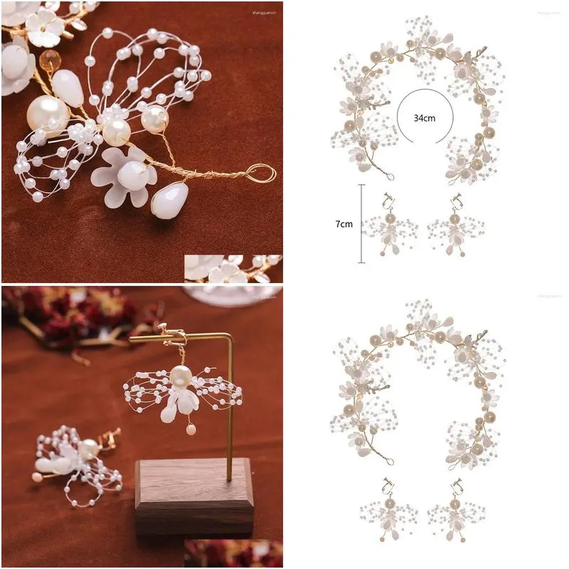 Hair Clips Bride Wedding Rhinestone Vine Elegant Accessories & Earrings For Party Birthday