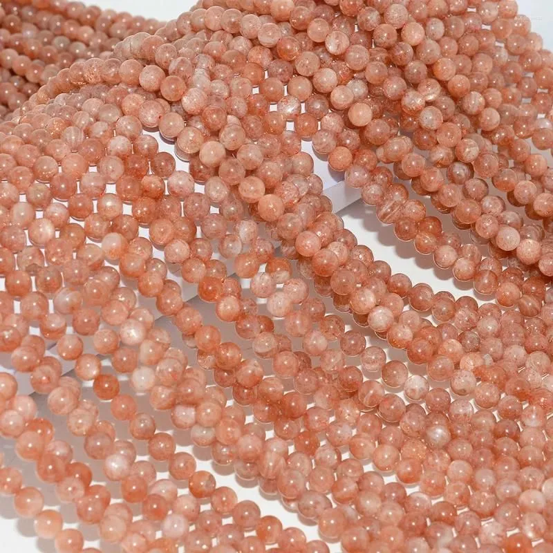 Loose Gemstones Natural Nice Quality Sunstone Round Beads 6mm-6.4mm