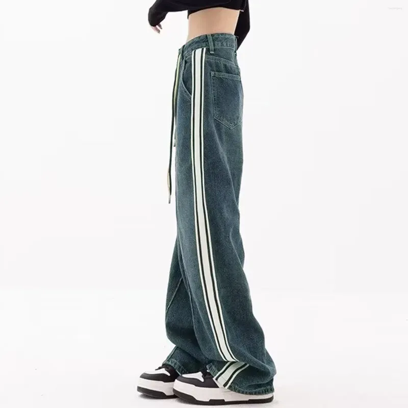 Women`s Jeans Women Baggy Straight Trousers Female Y2K High Waist Loose Wide Leg Streetwear Korean Fashion Denim Pants Pantalones