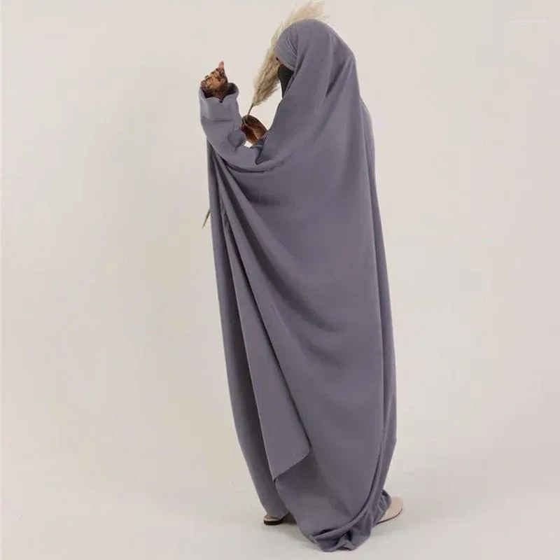 Ethnic Clothing Simple Plain Abaya Muslim Long Dress Turkey Dubai Africa Ramadan Islamic Fashion Women Loose Robe