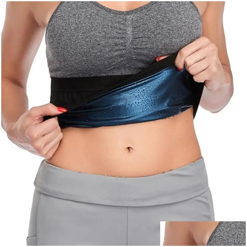 Waist Support Sauna Slimming Belt For Women Training Belly Sheath Corset Sweat Fat Burning Body Shaper Drop Delivery Dhwk3