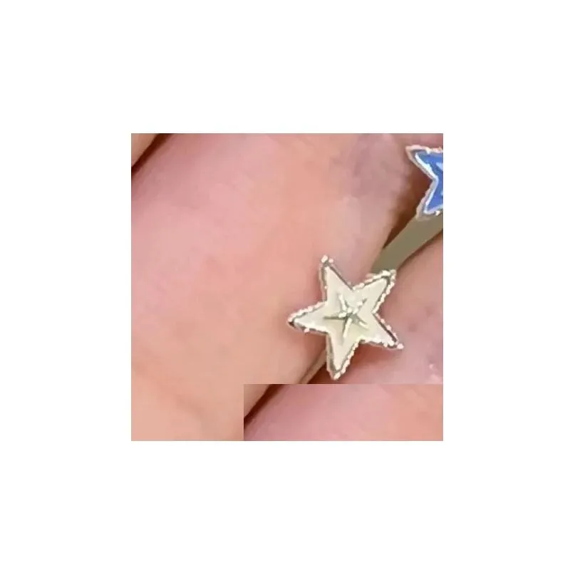 Stud Earrings Colorful Five Point Star For Women Dopamine Mini Simple Sweet Style Small  And Cute